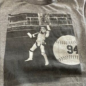 Gray Graphic T-Shirt with Stormtrooper Star Wars baseball kids boys xl
